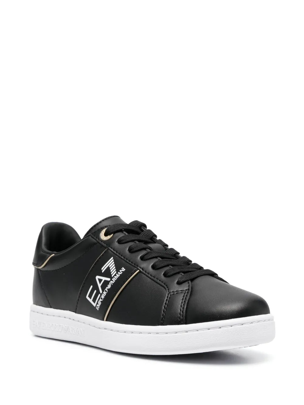 Ea7 Emporio Armani logo-print leather sneakers