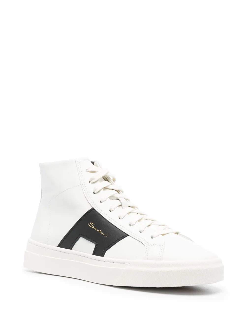 Santoni logo-lettering high-top sneakers