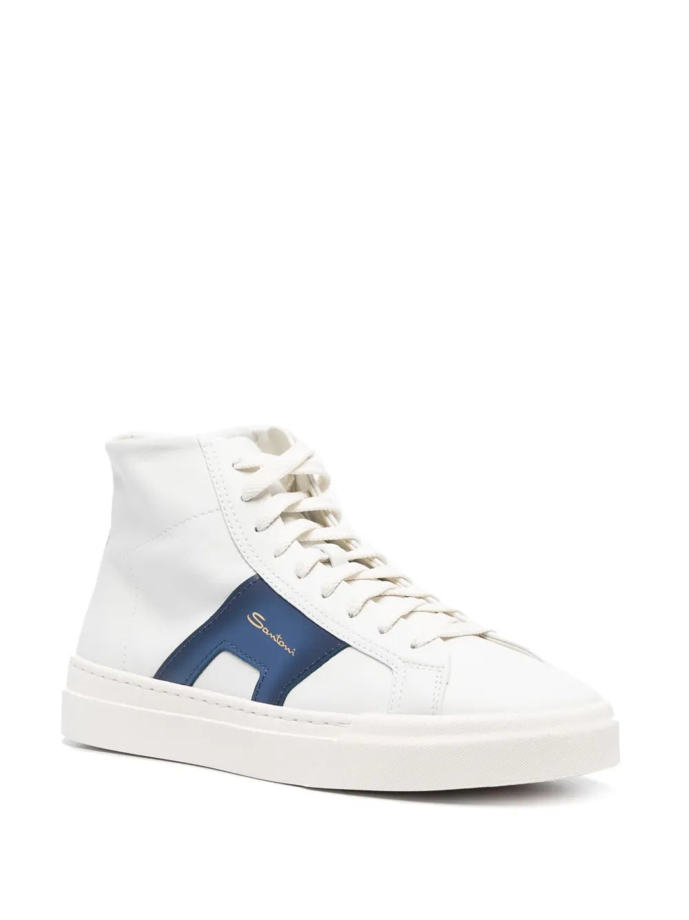 Santoni double-buckle leather sneakers