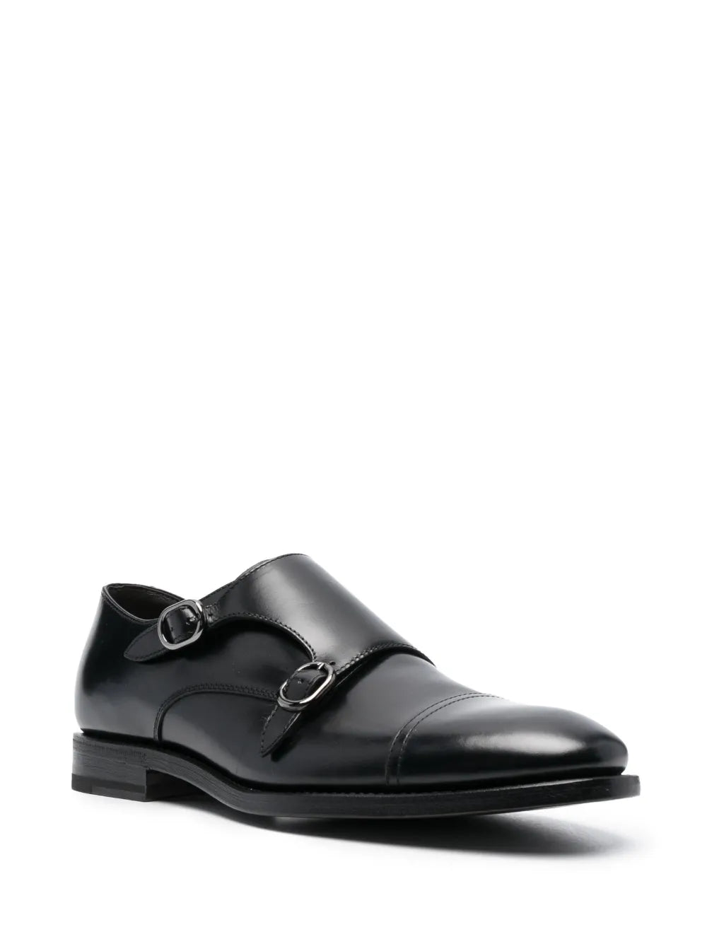 Henderson Baracco side-buckle leather monk shoes