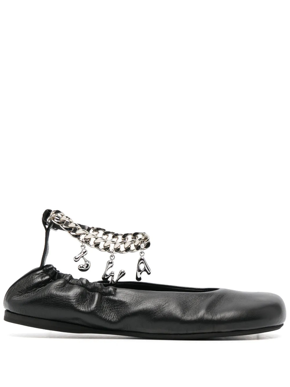 JW Anderson logo-charm leather ballerina shoes