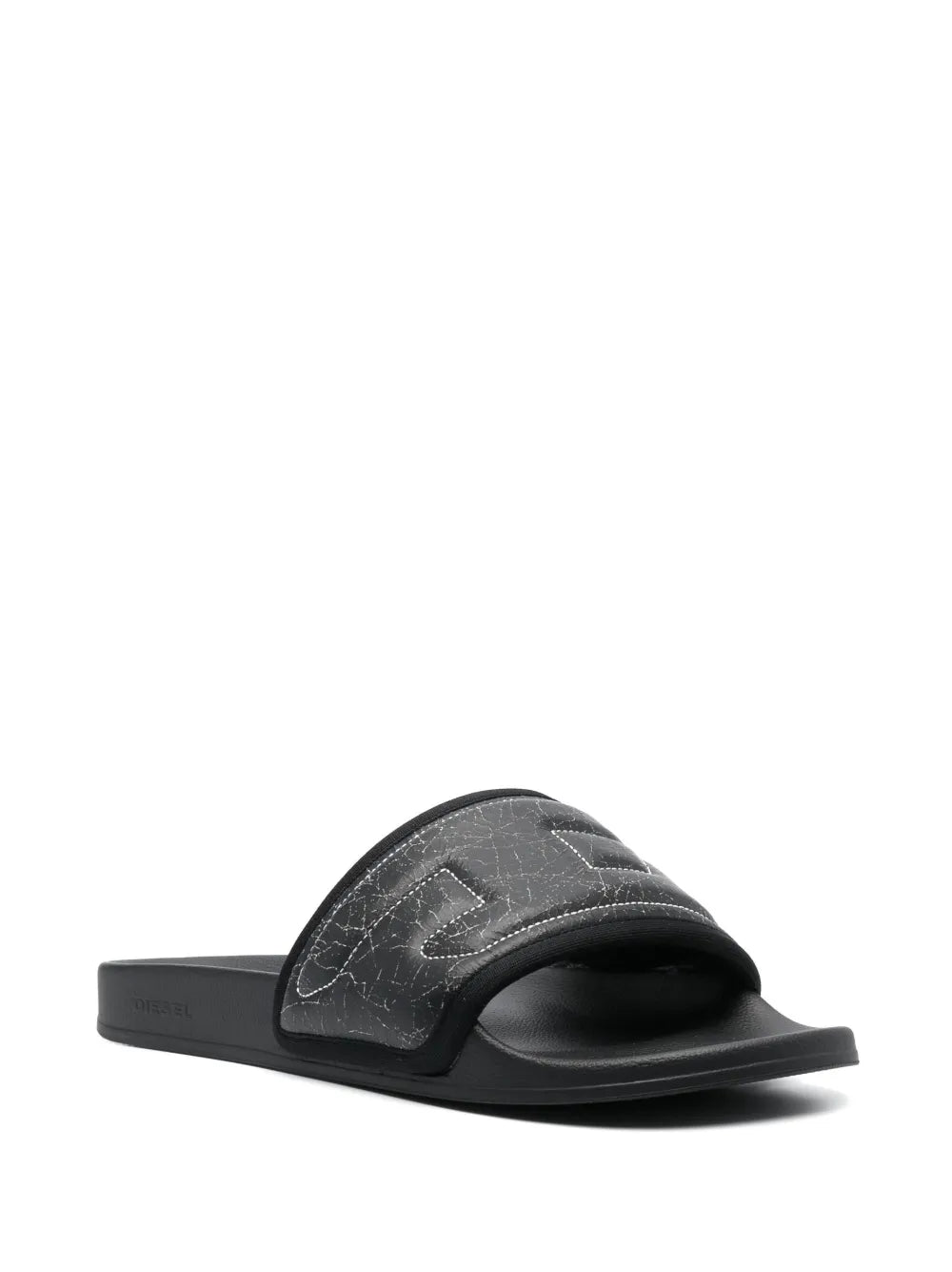 Diesel Mayemi logo-embroidered slides