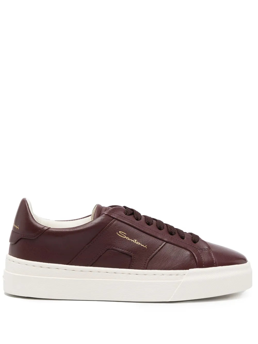 Santoni logo-print leather low-top sneakers