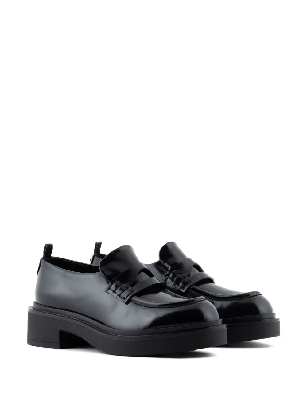 Emporio Armani penny-slot chunky leather loafers