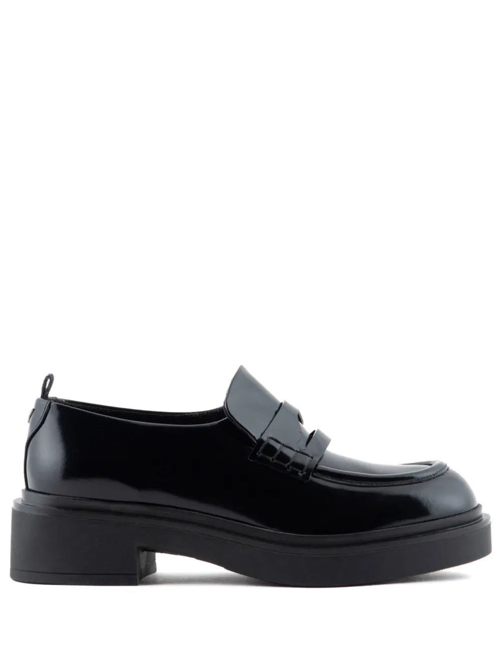 Emporio Armani penny-slot chunky leather loafers