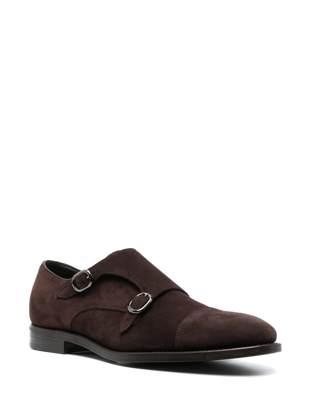 Henderson Baracco buckled suede monk shoes