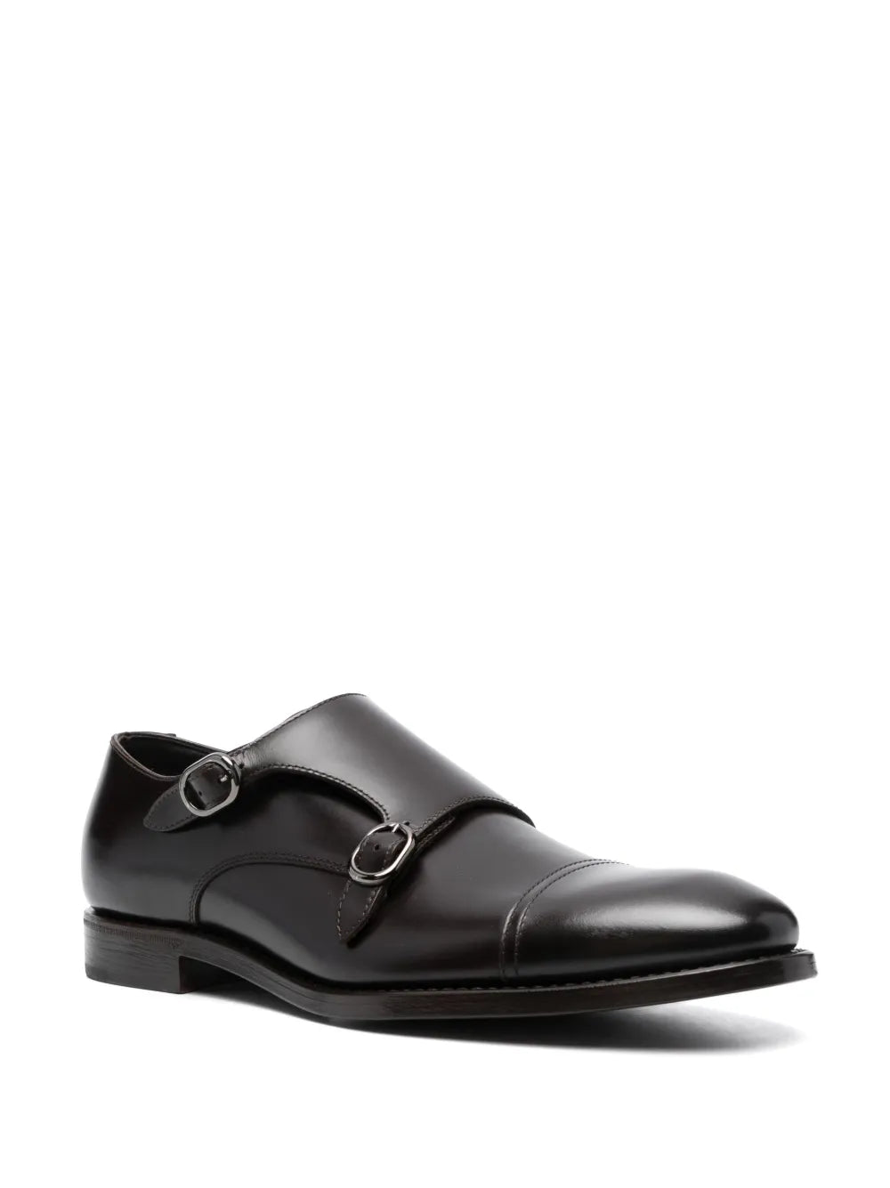 Henderson Baracco almond-toe leather monk shoes
