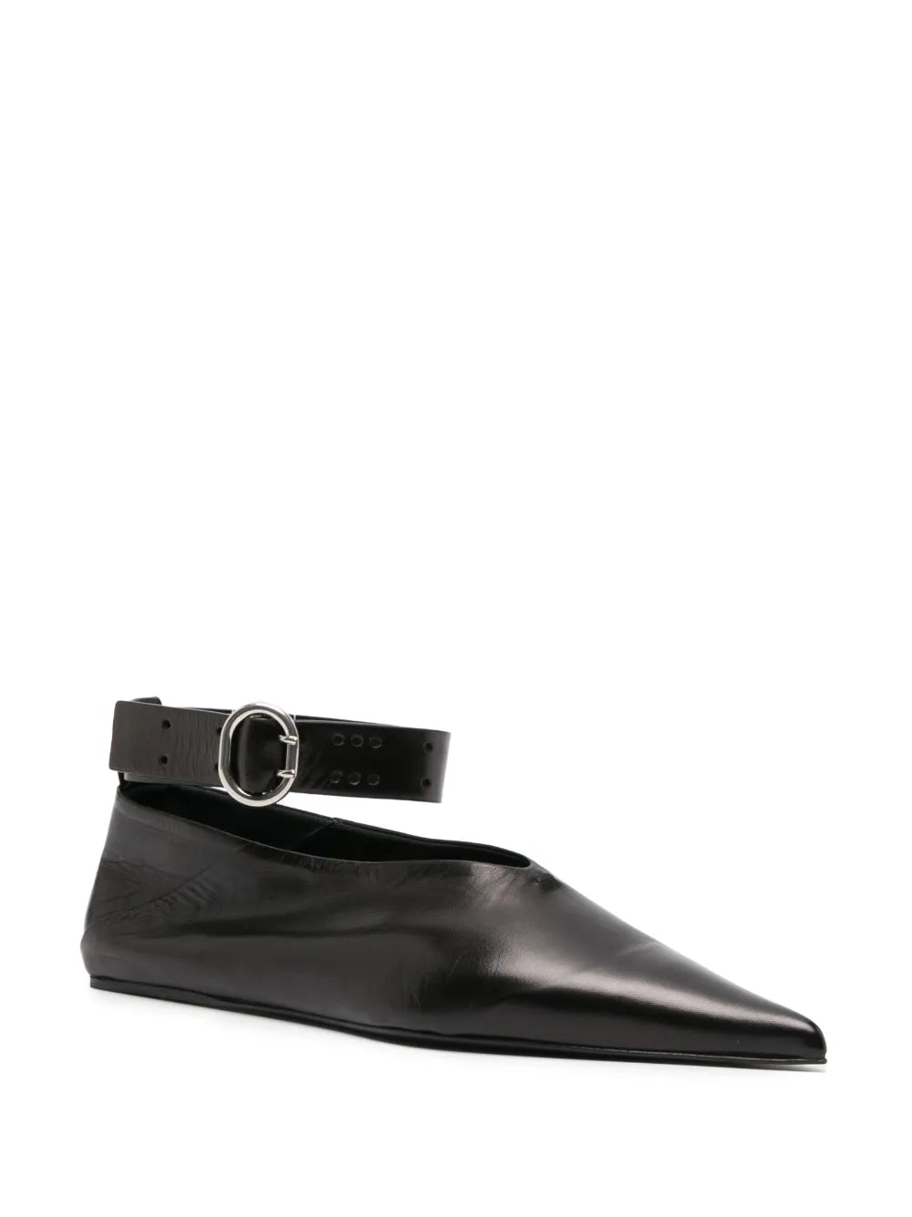 Jil Sander pointed-toe leather ballerina shoes