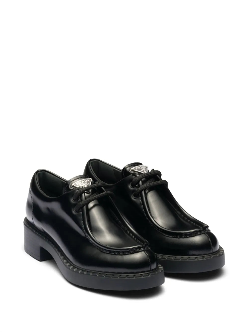 Prada brushed leather lace-up shoes