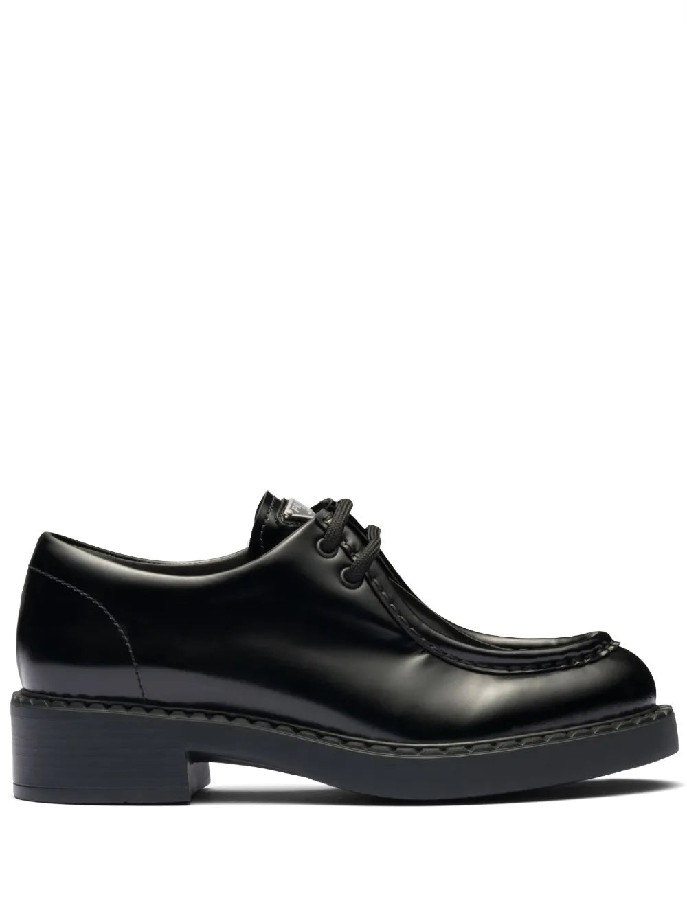 Prada brushed leather lace-up shoes