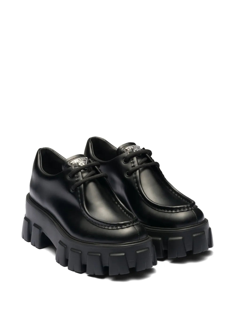 Prada Moonlith brushed leather lace-up shoes