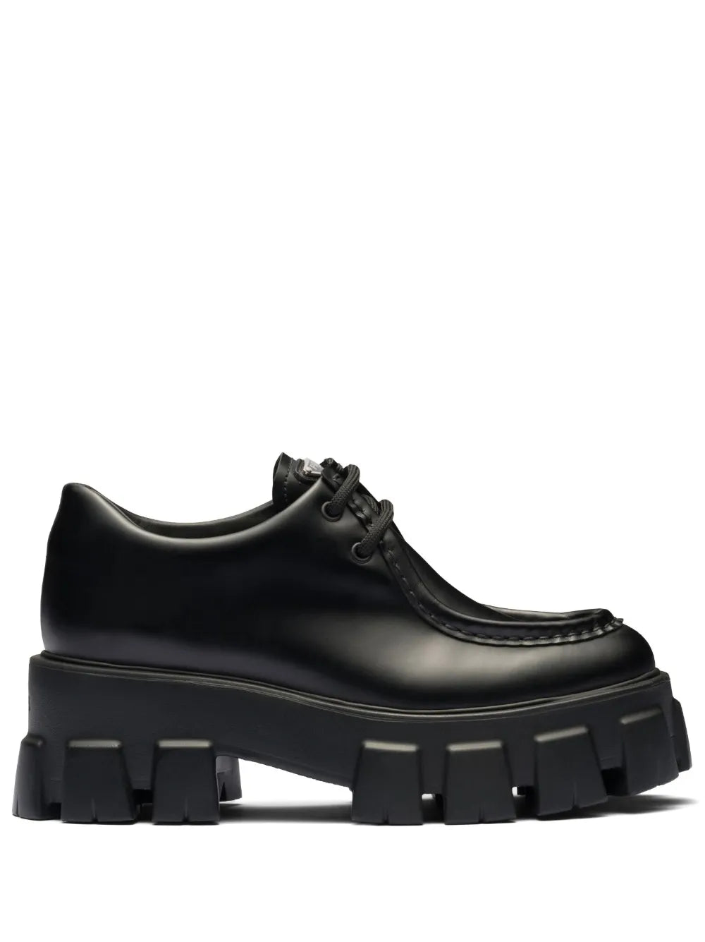 Prada Moonlith brushed leather lace-up shoes