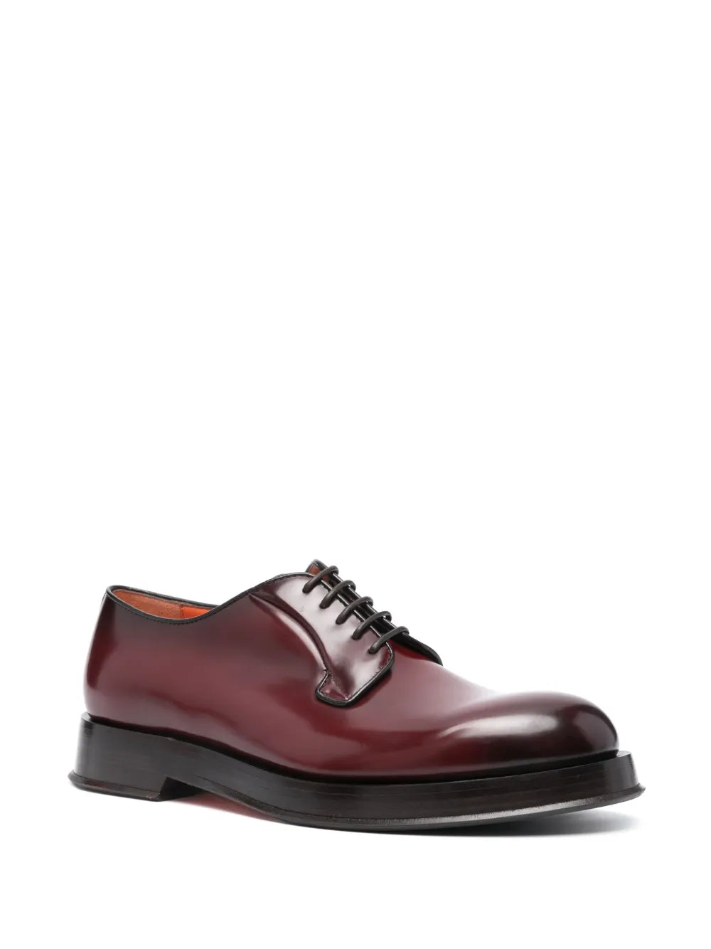 Santoni calf leather derby shoes