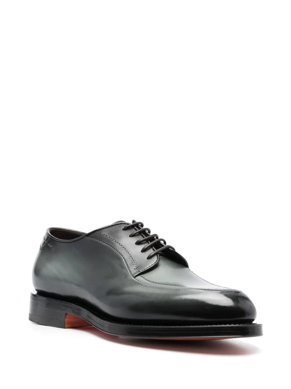 Santoni almond-toe leather derby shoes