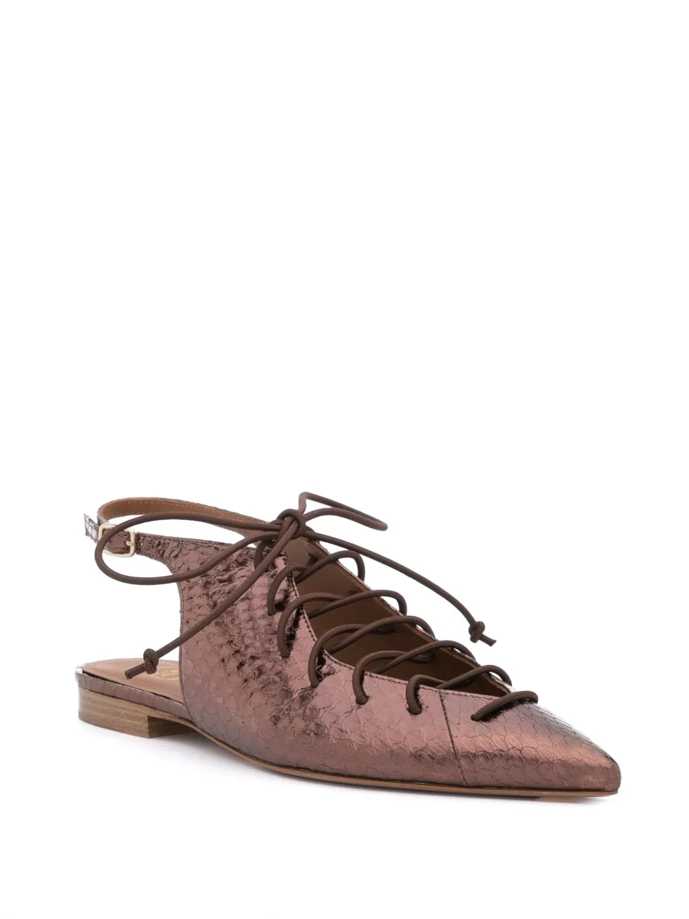 Malone Souliers Alessandra lace-up metallic slingbacks