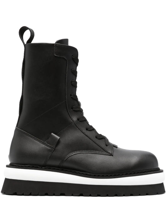 GCDS logo-lettering leather boots