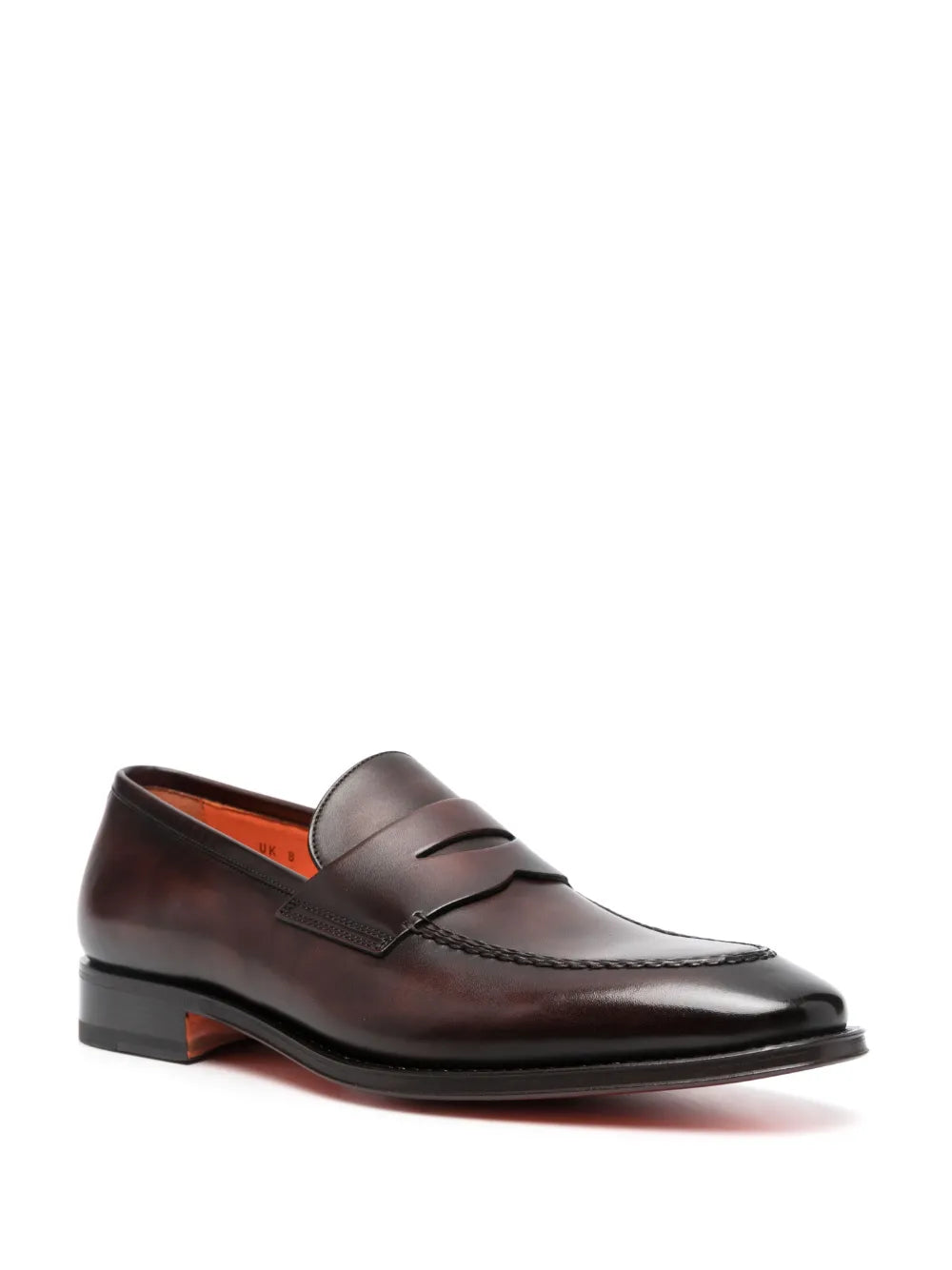 Santoni polished penny loafers