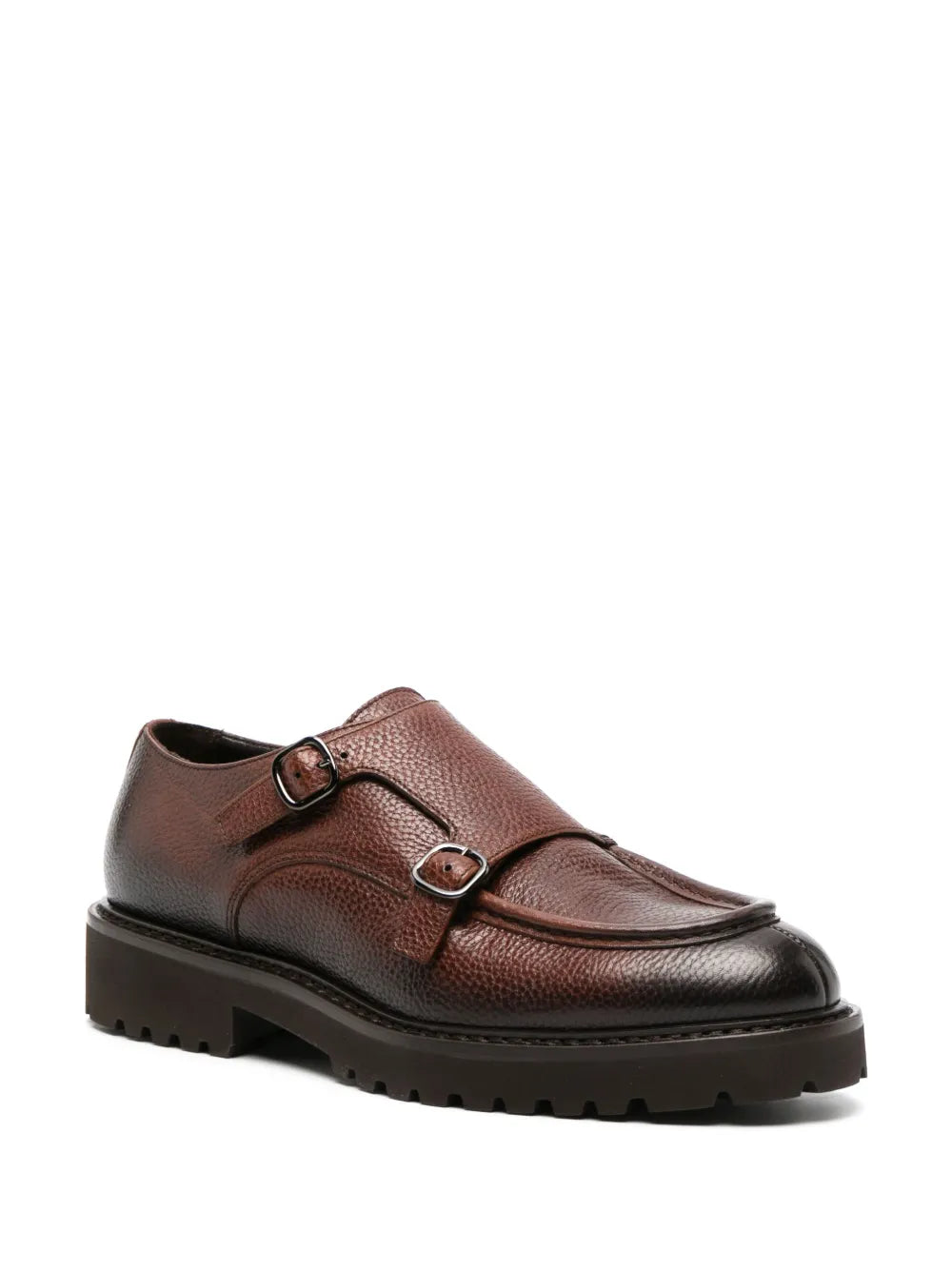 Doucal's Tumbled leather monk shoes