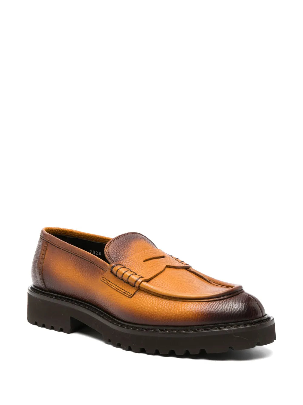 Doucal's Tumbled pebbled leather loafers