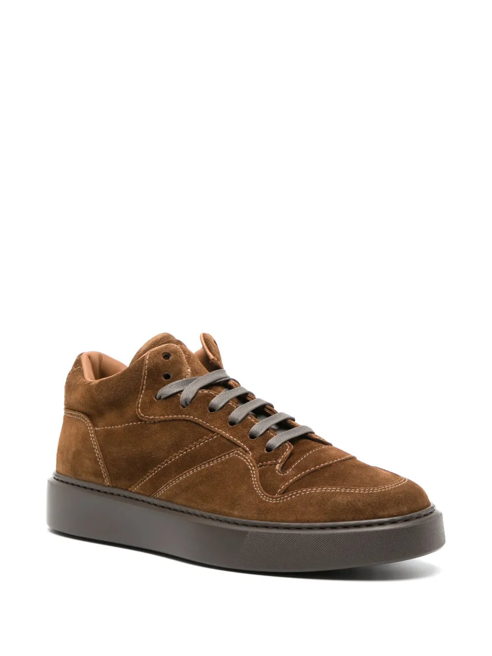 Doucal's logo-debossed suede sneakers