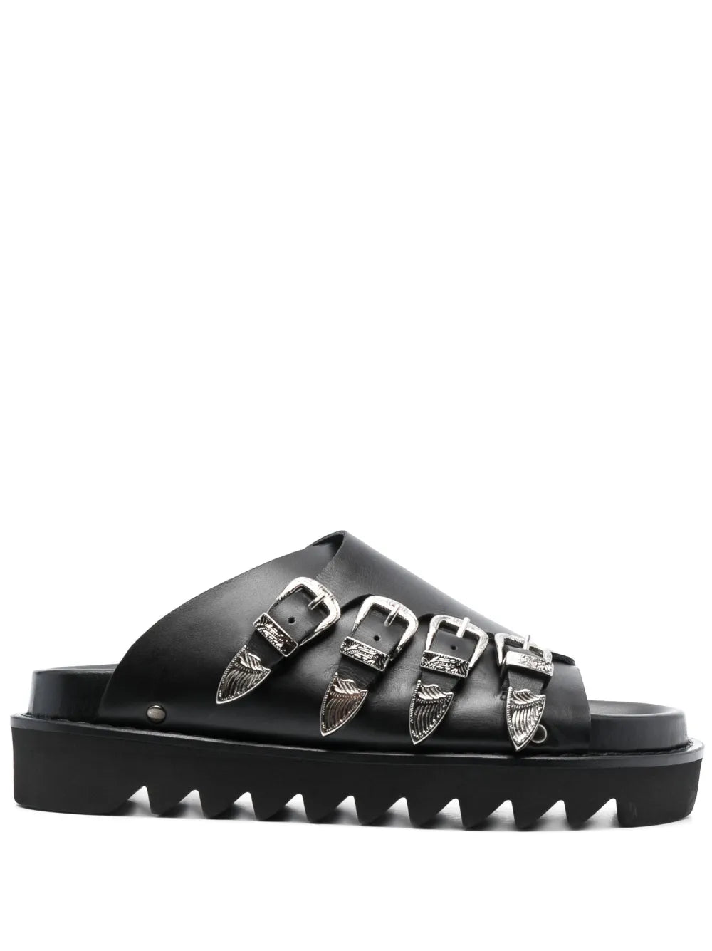 Toga Pulla western-buckle leather slides