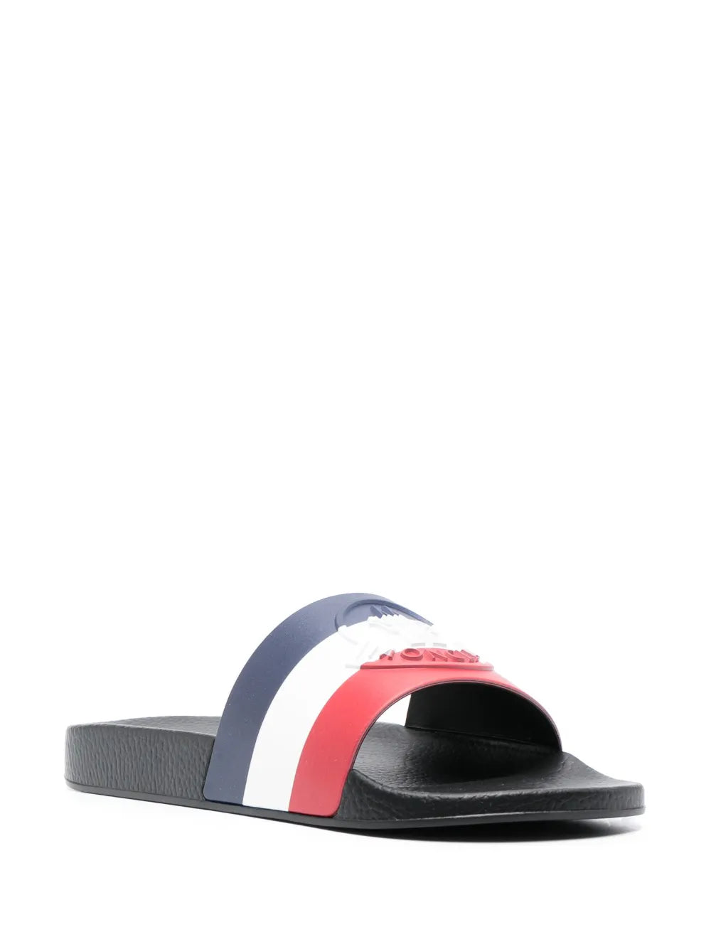 Moncler striped logo-embossed slides