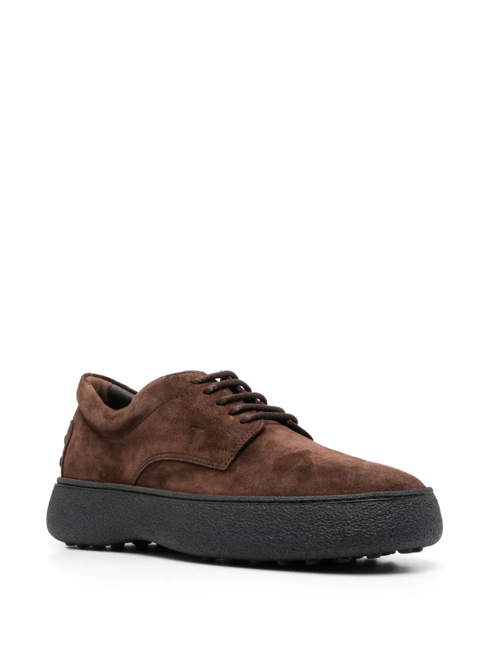 Tod's logo-embroidered suede derby shoes