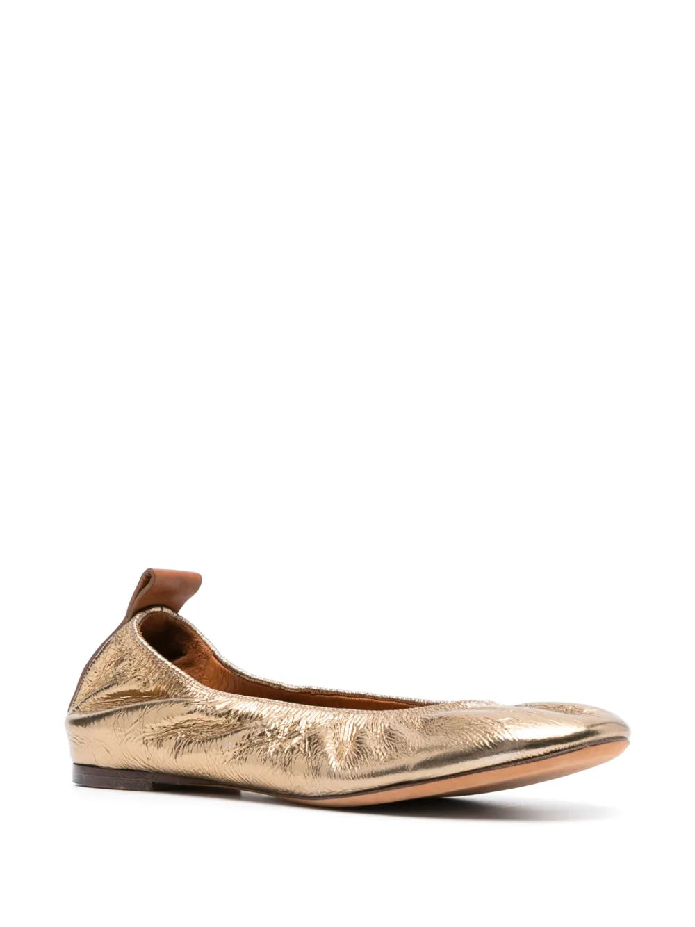 Lanvin metallic leather ballerina shoes