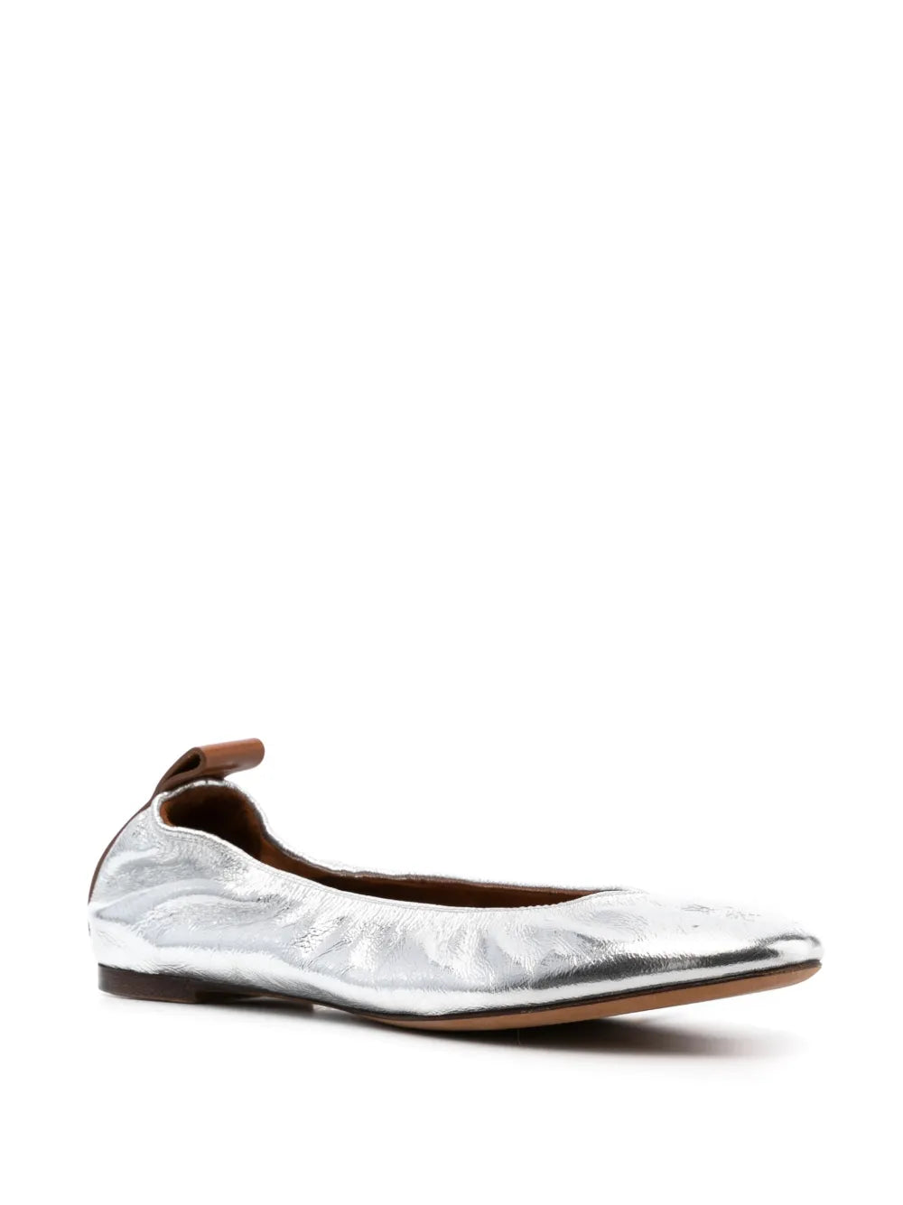 Lanvin metallic leather ballerina shoes