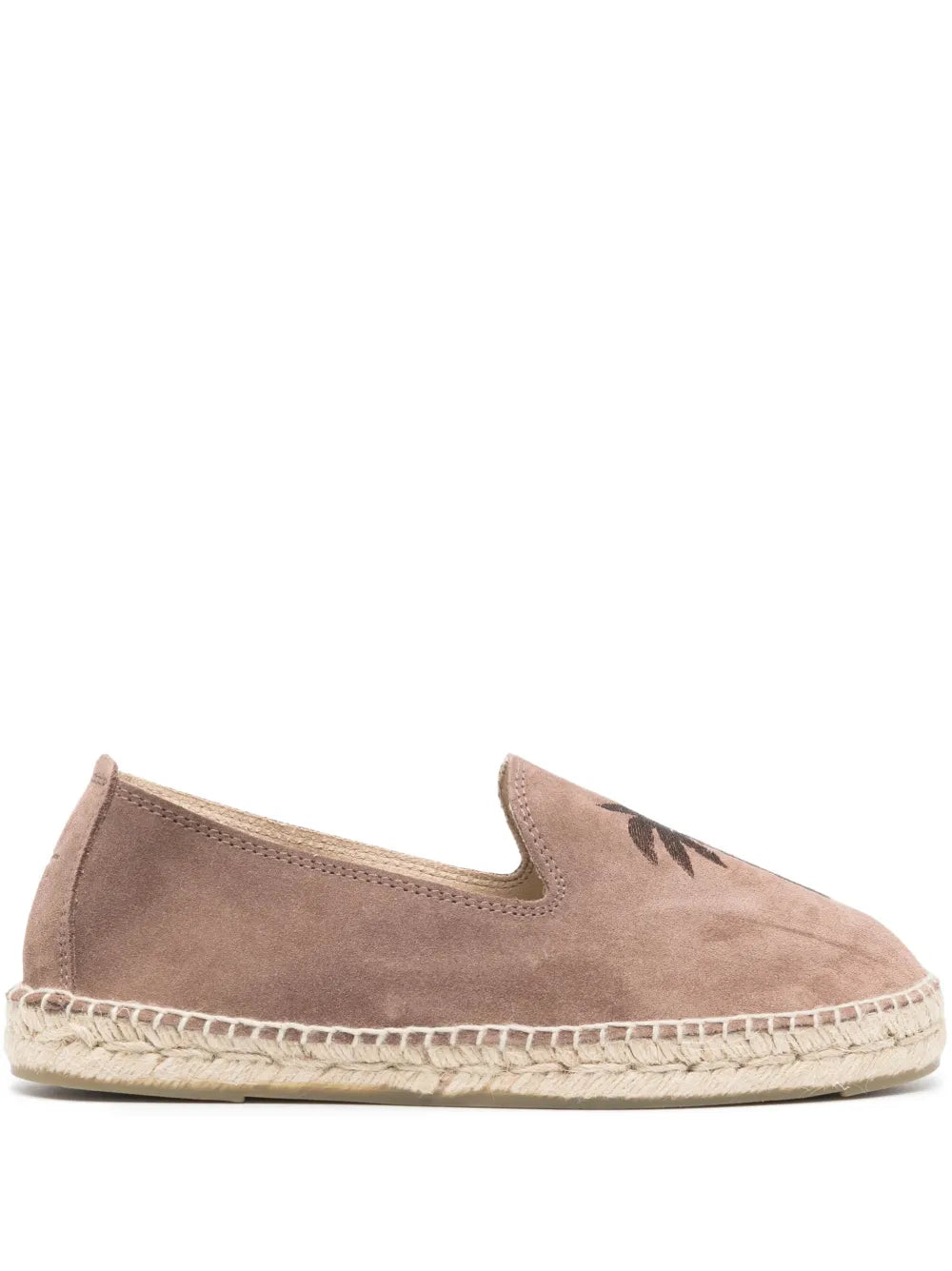 Manebi palm tree-embroidered suede espadrilles