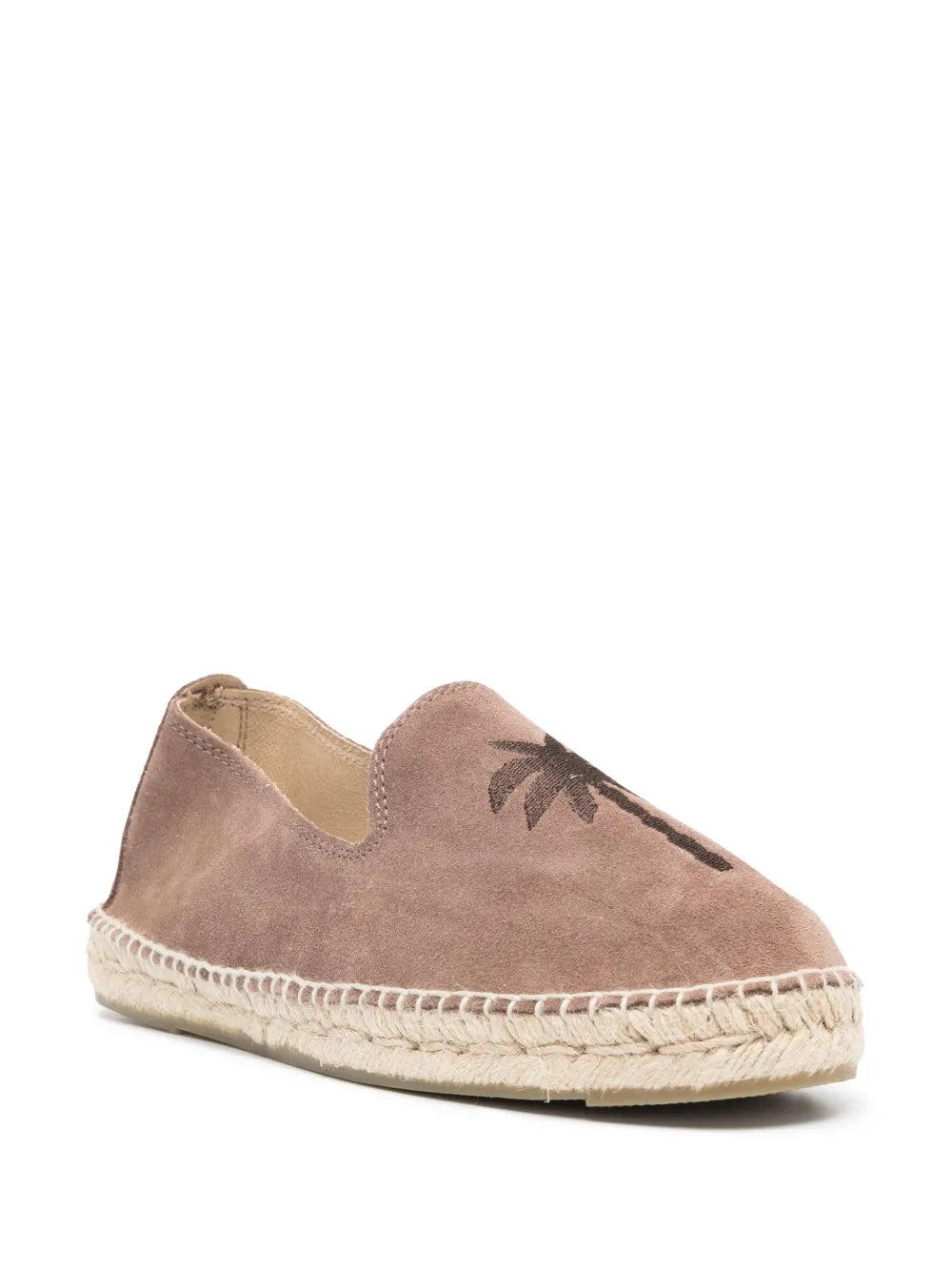 Manebi palm tree-embroidered suede espadrilles