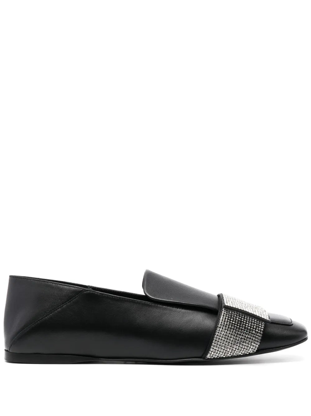 Sergio Rossi crystal-embellished leather ballerina shoes