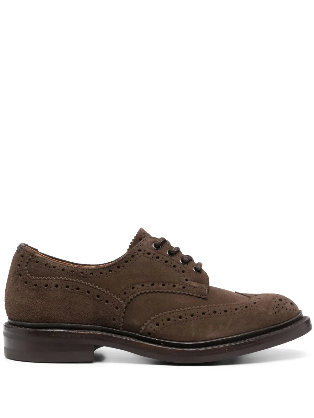 Tricker's brogue-detail suede brogues
