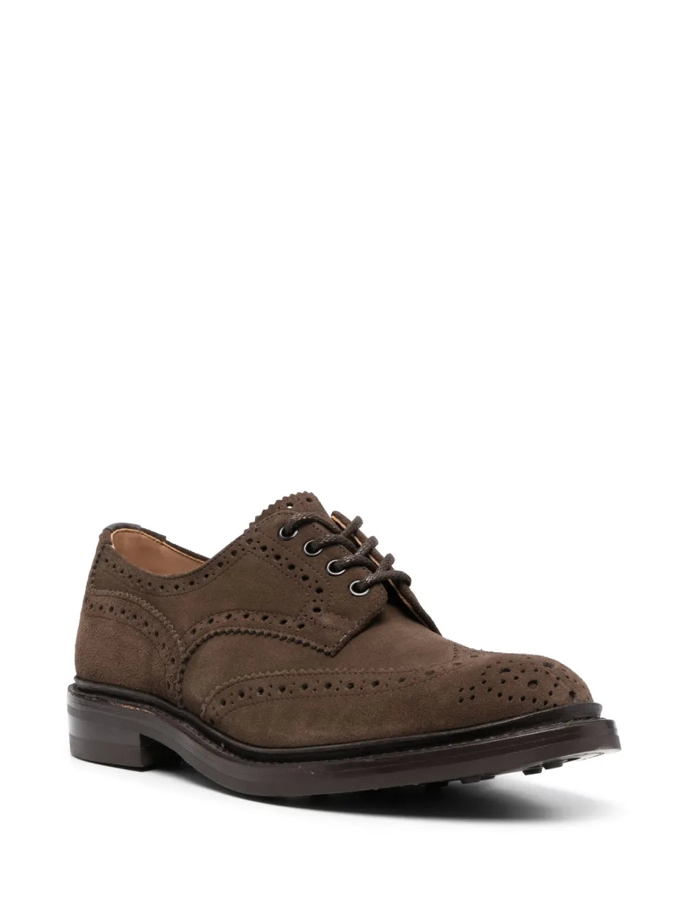Tricker's brogue-detail suede brogues