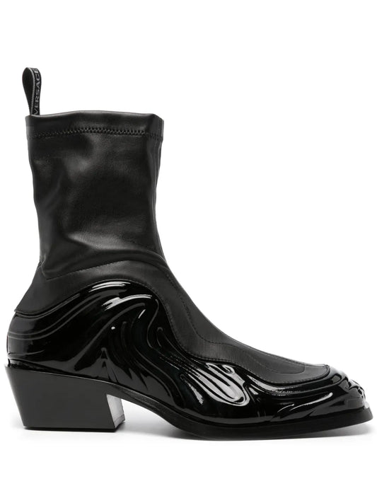 Versace Solare 55mm leather ankle boots