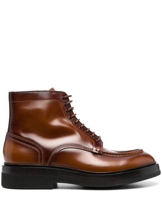 Santoni lace-up leather boots