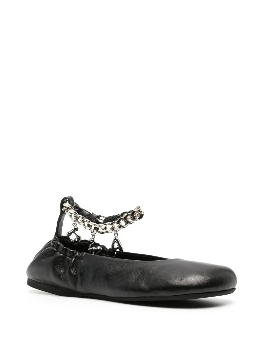JW Anderson logo-charm leather ballerina shoes