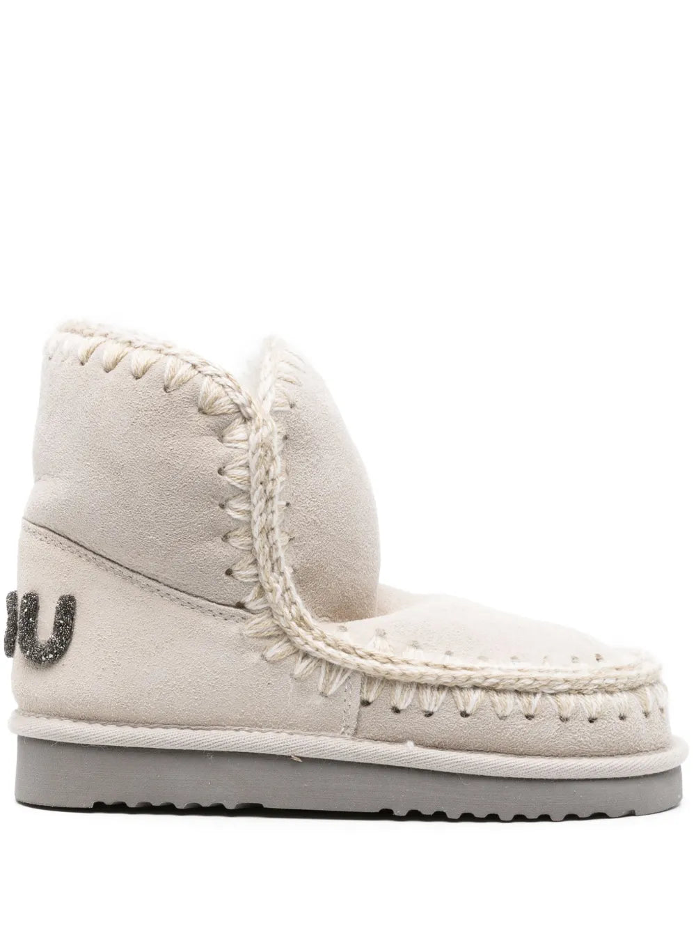 Mou whipstitch-detail sheepskin boots