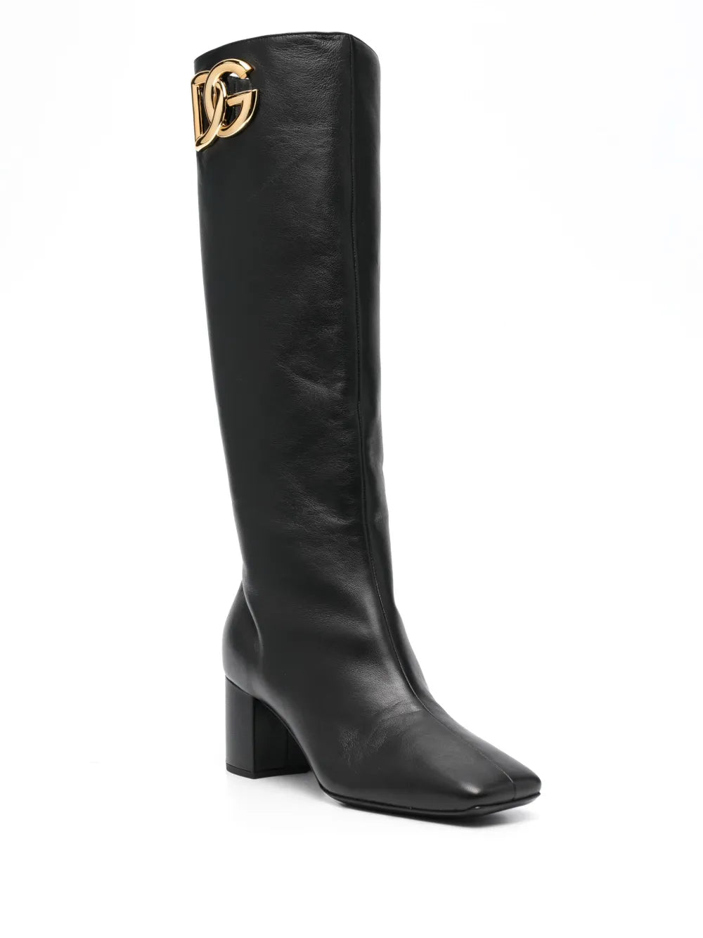 Dolce & Gabbana Jackie 60mm logo-plaque leather boots