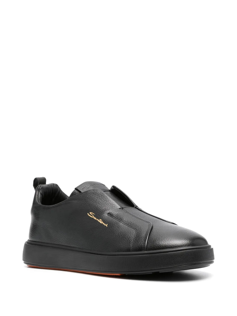 Santoni round-toe leather sneakers