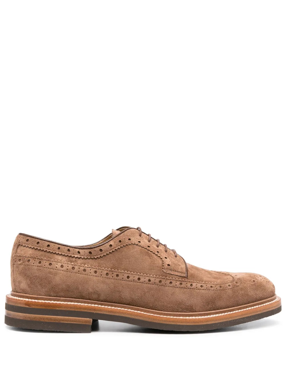 Brunello Cucinelli perforated suede brogues