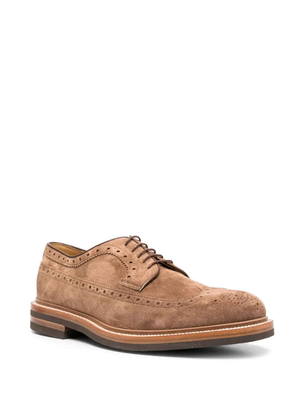 Brunello Cucinelli perforated suede brogues