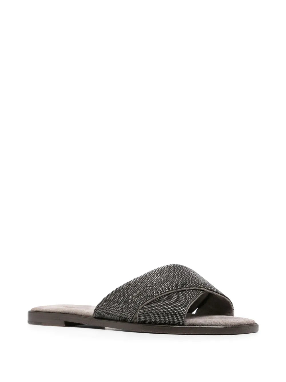 Brunello Cucinelli Monili-detail crossover-straps slides