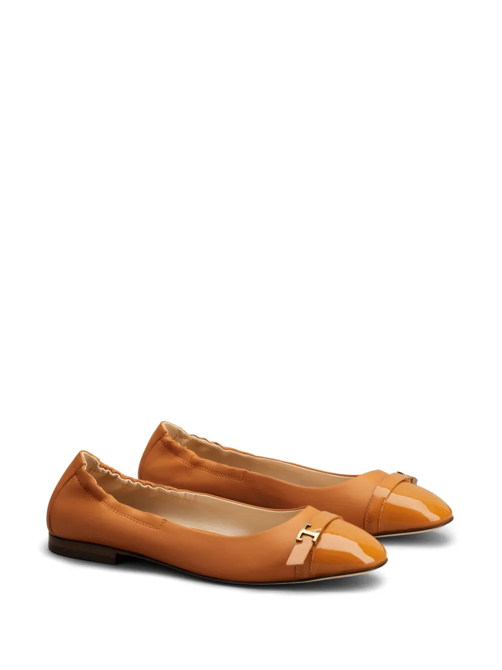 Tod's T-plaque leather ballerina shoes