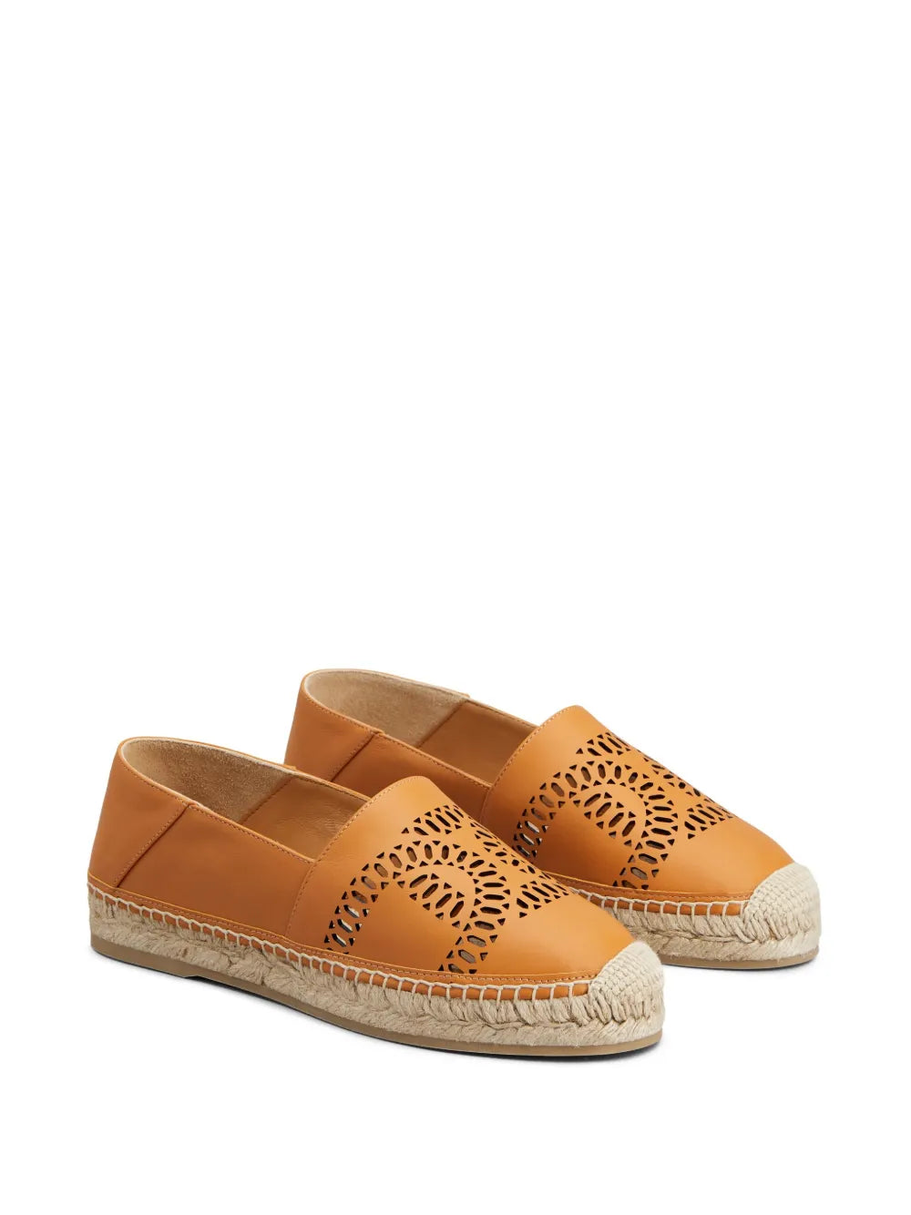 Tod's logo-perforated leather espadrilles