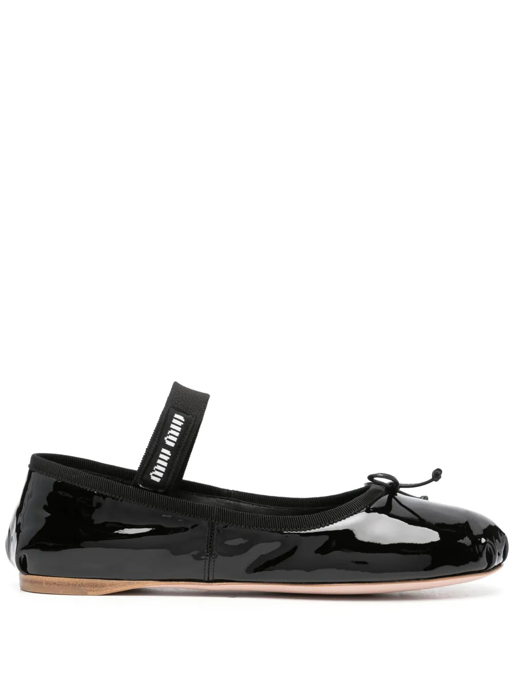 Miu Miu logo-band ballerina shoes