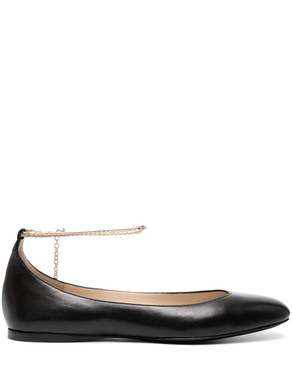 Giorgio Armani chain link-detail leather ballerina shoes