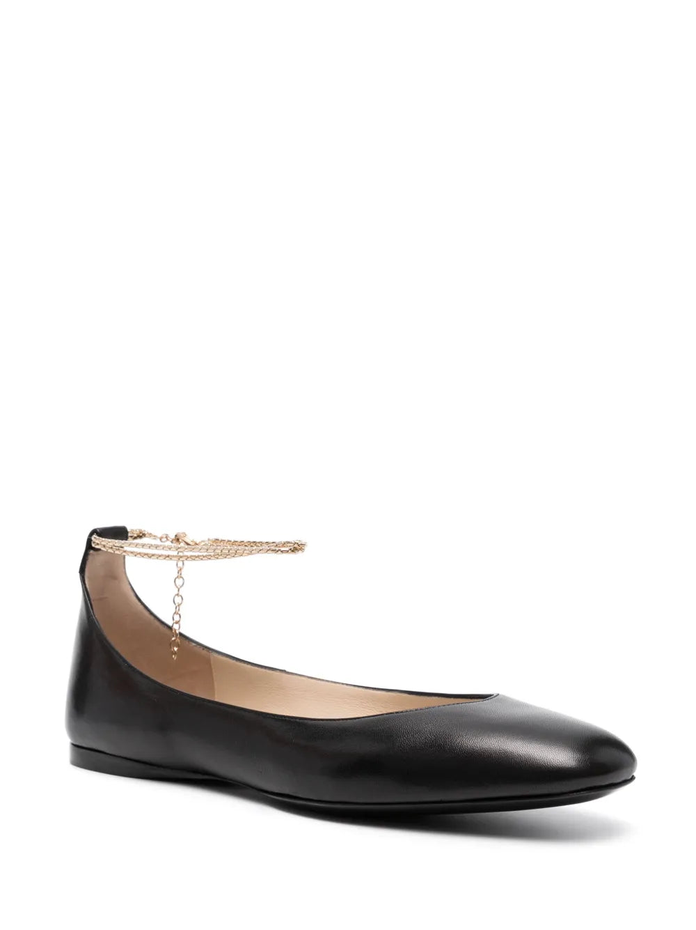 Giorgio Armani chain link-detail leather ballerina shoes