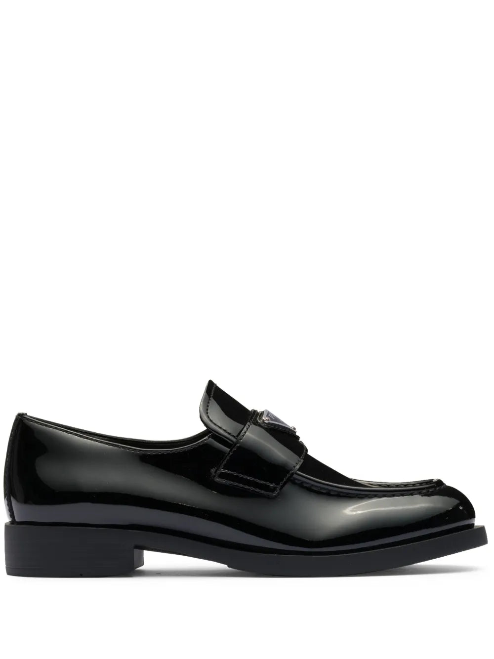 Prada triangle-logo leather loafers