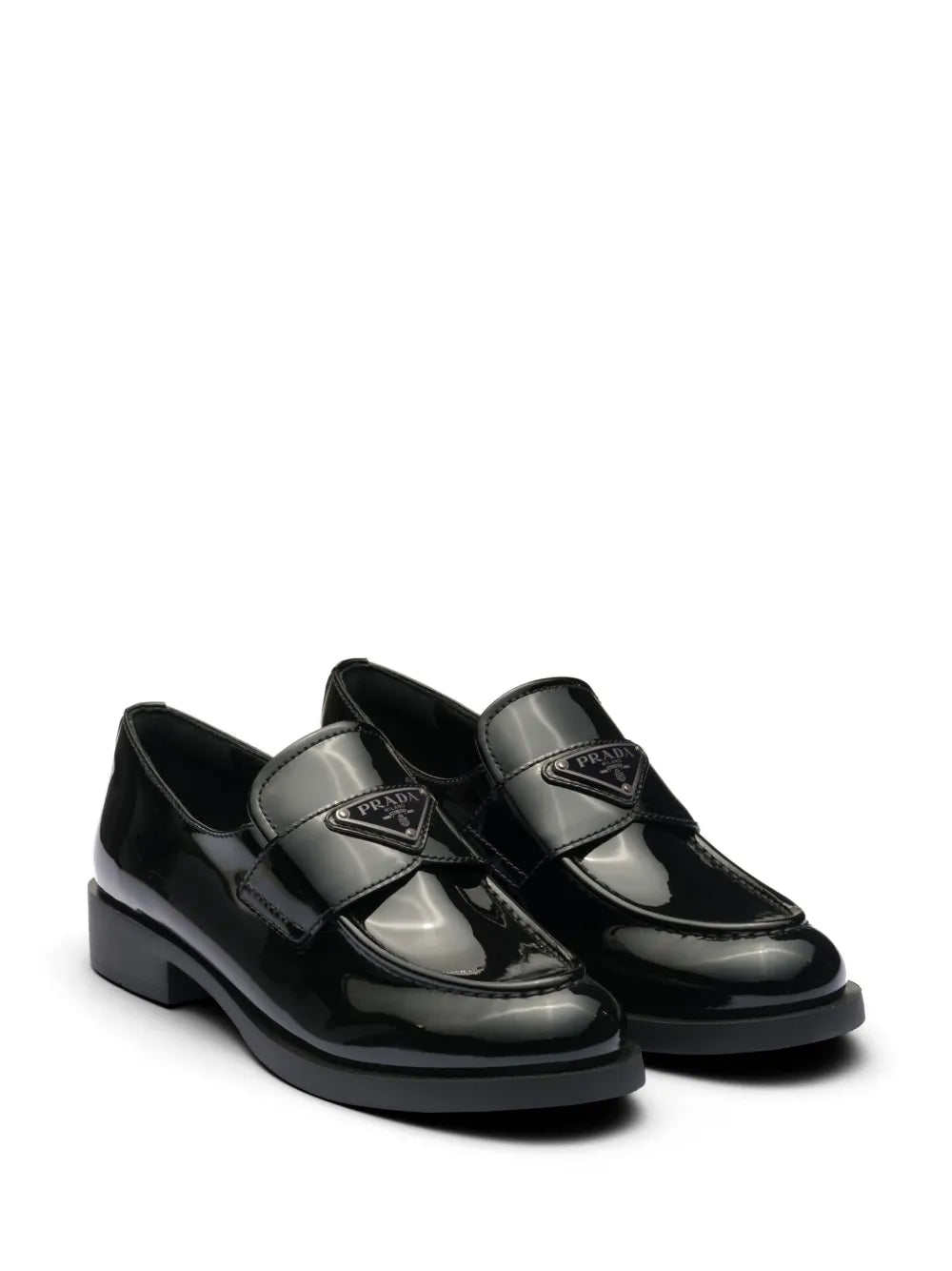 Prada triangle-logo leather loafers